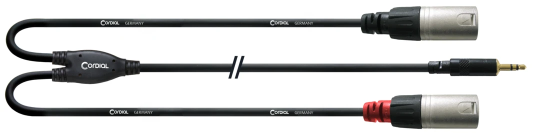 Afbeelding van Y-kabel plug 3,5mm stereo verguld > 2x XLR male 1,8m REAN
