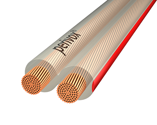 Picture of Speaker cable FLAT 2x2,5mm2(0,20) transparant/transparant-red