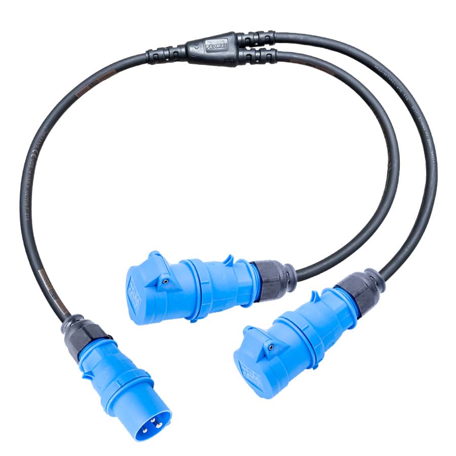 Bild von Y-splitter H07RNF 2,5mm2 CEE 3p 16A blauw M>0,5>>Y>0,5>2F Bals